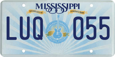 MS license plate LUQ055