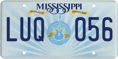 MS license plate LUQ056
