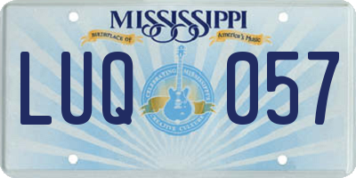 MS license plate LUQ057