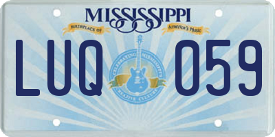 MS license plate LUQ059