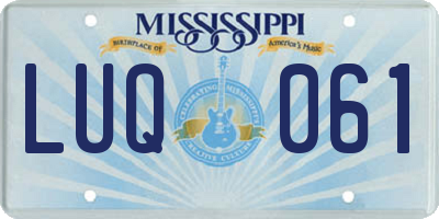 MS license plate LUQ061