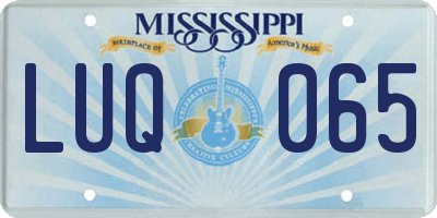 MS license plate LUQ065