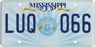 MS license plate LUQ066