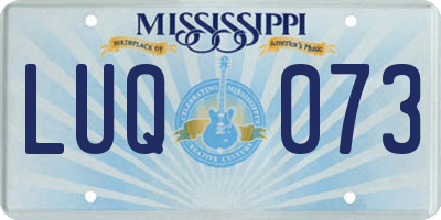 MS license plate LUQ073