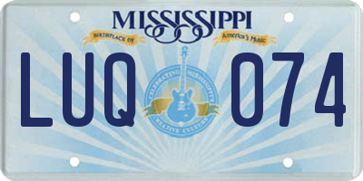 MS license plate LUQ074