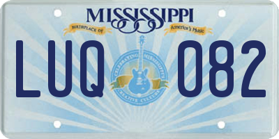 MS license plate LUQ082