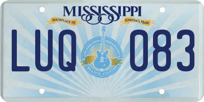 MS license plate LUQ083