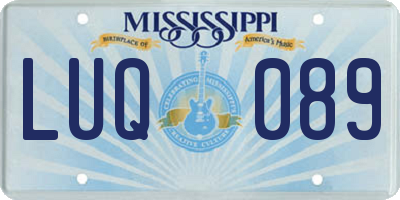 MS license plate LUQ089