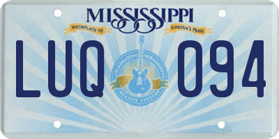 MS license plate LUQ094