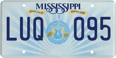 MS license plate LUQ095