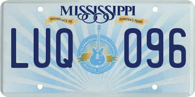 MS license plate LUQ096