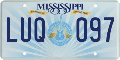 MS license plate LUQ097