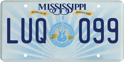 MS license plate LUQ099