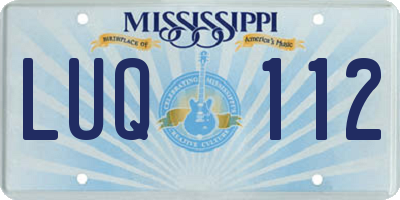 MS license plate LUQ112