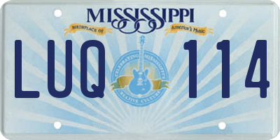 MS license plate LUQ114