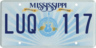 MS license plate LUQ117