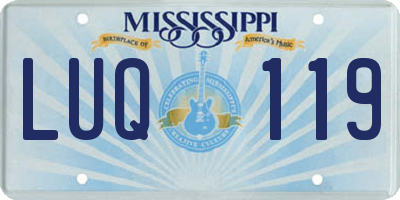 MS license plate LUQ119