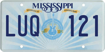 MS license plate LUQ121