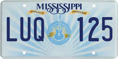MS license plate LUQ125