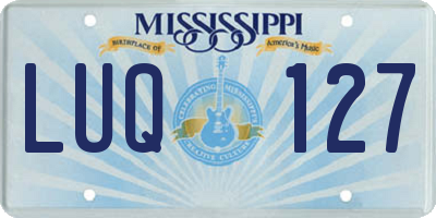 MS license plate LUQ127