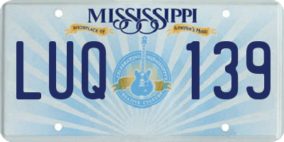 MS license plate LUQ139