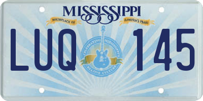 MS license plate LUQ145
