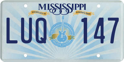 MS license plate LUQ147