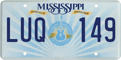 MS license plate LUQ149