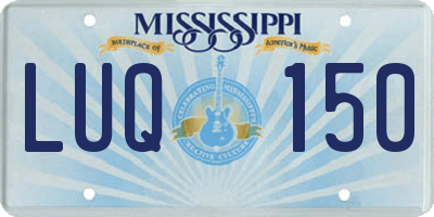 MS license plate LUQ150