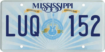 MS license plate LUQ152