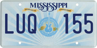 MS license plate LUQ155