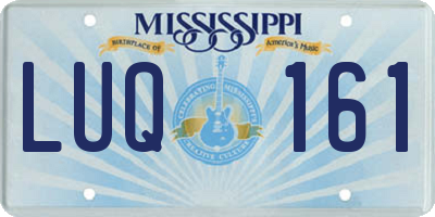 MS license plate LUQ161