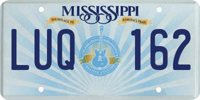 MS license plate LUQ162