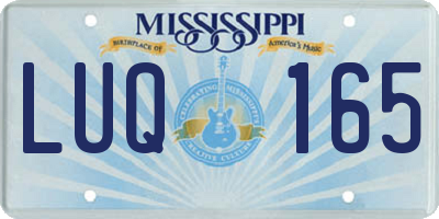 MS license plate LUQ165