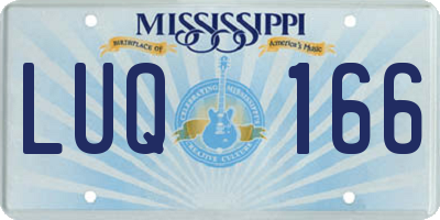 MS license plate LUQ166