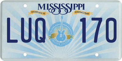 MS license plate LUQ170
