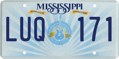 MS license plate LUQ171