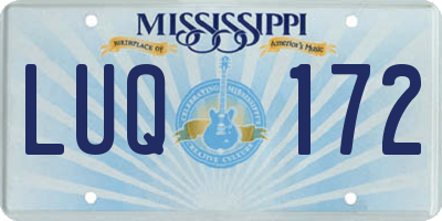 MS license plate LUQ172