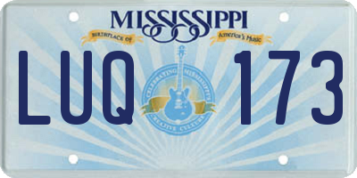 MS license plate LUQ173
