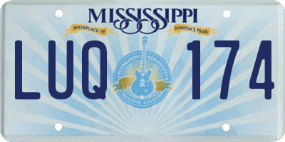 MS license plate LUQ174