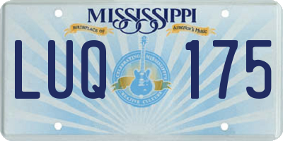 MS license plate LUQ175