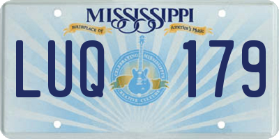 MS license plate LUQ179