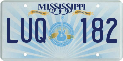MS license plate LUQ182