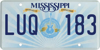 MS license plate LUQ183