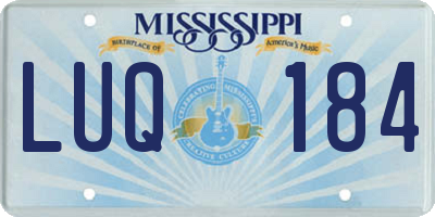 MS license plate LUQ184