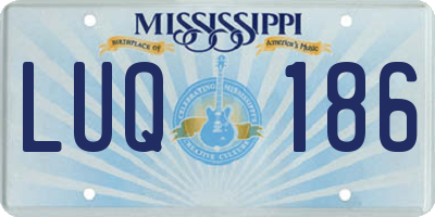 MS license plate LUQ186