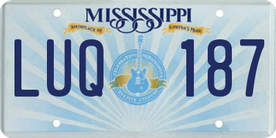 MS license plate LUQ187