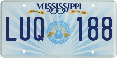 MS license plate LUQ188