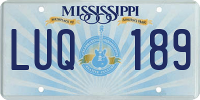 MS license plate LUQ189