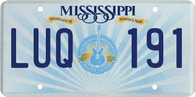MS license plate LUQ191